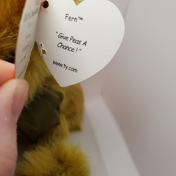 1993 Ty Beanie Baby "Fern" Retired Green Bear - Picture 6 of 9